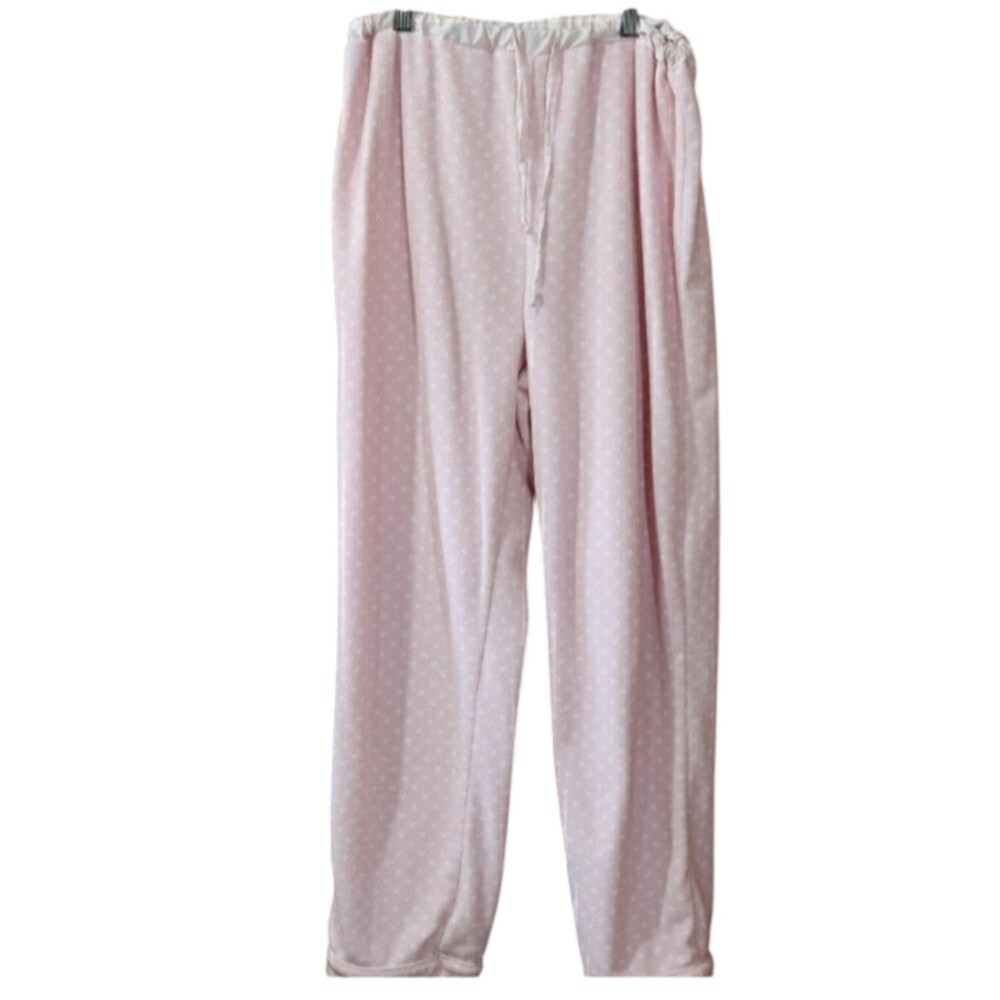 Lord & Taylor Pink & White Polka Dot Pajama Pants Medium Women’s Lounge Sleepwea